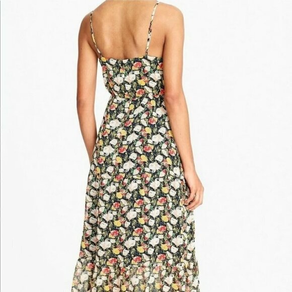 J. Crew Mercantile Dress 8 Maxi  Spaghetti Straps Chiffon Tiered Floral SIZE 2 - Picture 2 of 8